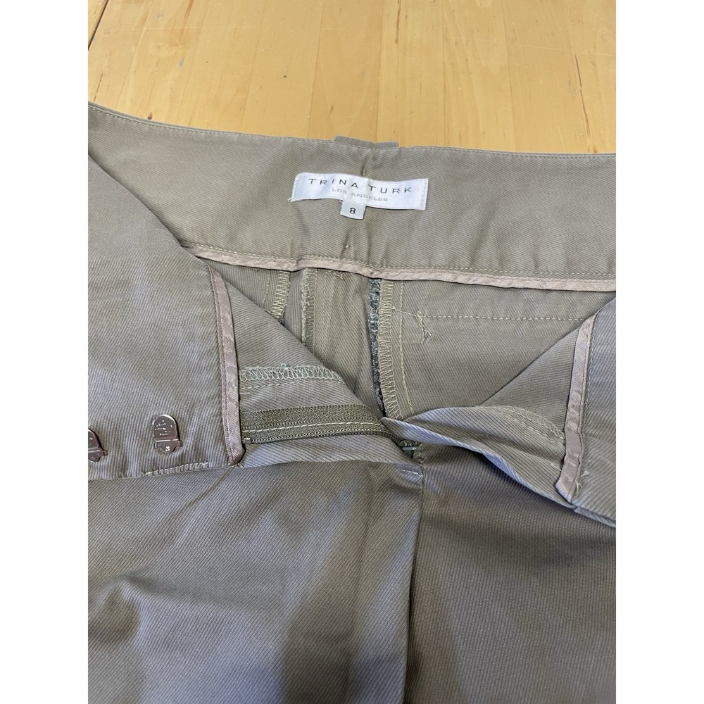 Trina Turk Designer Womens Size 8 Cotton Blend Stretch Gray Dress Shorts - Picture 2 of 5